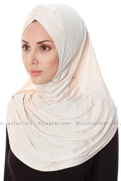 Mia - Hijab Al Amira Beige Claro One-Piece - Ecardin