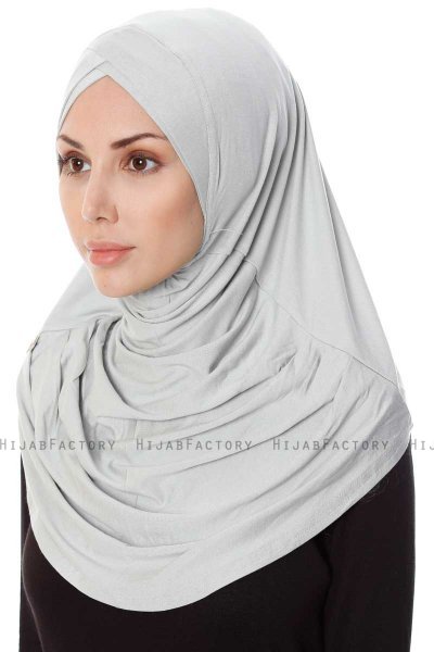 Mia - Hijab Al Amira Gris Claro One-Piece - Ecardin