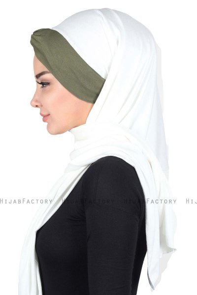 Mikaela - Hijab De Algodón Práctico Crema & Caqui