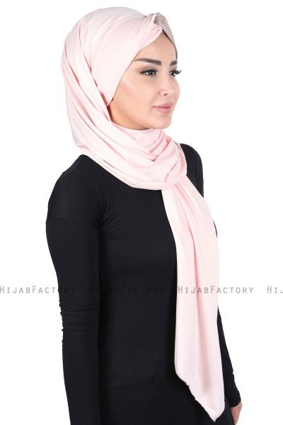 Mikaela - Hijab De Algodón Práctico Rosa De Antaño & Taupe