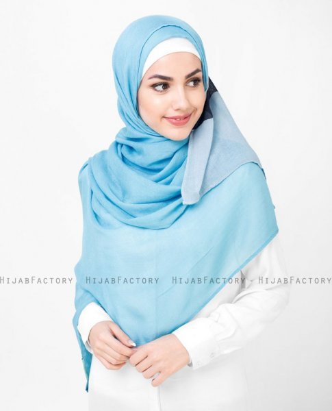 Misty - Ljusblå Mönstrad Hijab - Silk Route ayisah.com 5A317a