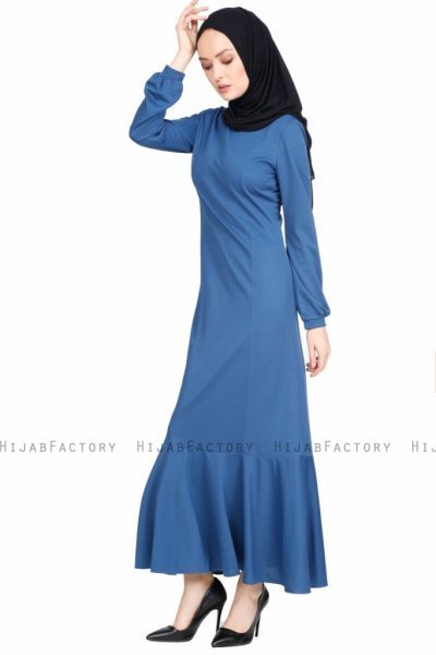 Nadia Indigo Klänning Med Volang Miss Halima 280246c