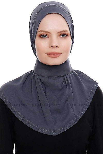 Narin - Hijab Crepe One-Piece Práctico Antracita