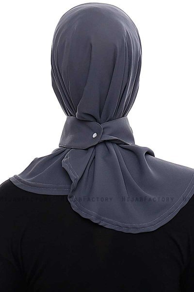 Narin - Hijab Crepe One-Piece Práctico Antracita