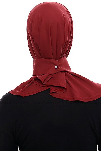 Narin - Hijab Crepe One-Piece Práctico Burdeos
