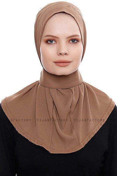 Narin - Hijab Crepe One-Piece Práctico Marrón