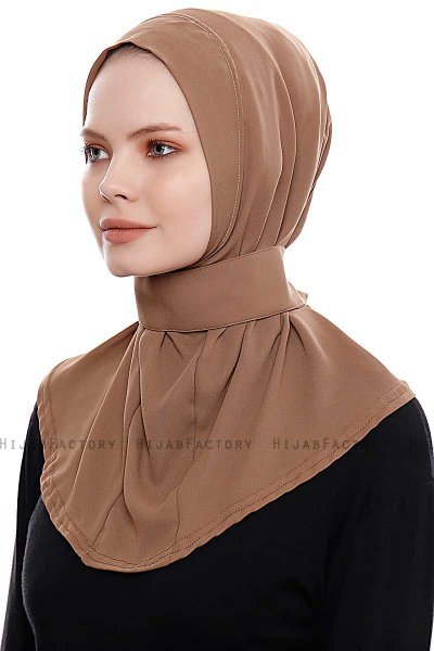 Narin - Hijab Crepe One-Piece Práctico Marrón