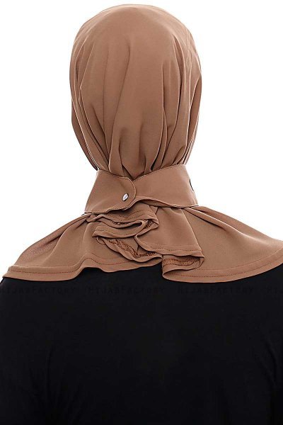 Narin - Hijab Crepe One-Piece Práctico Marrón