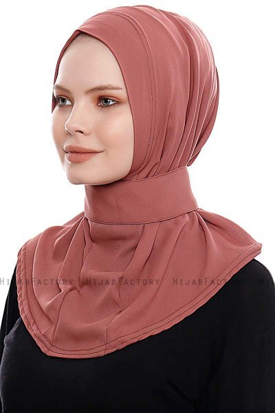 Narin - Hijab Crepe One-Piece Práctico Clay