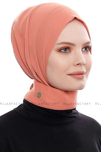 Narin - Hijab Crepe One-Piece Práctico Salmón