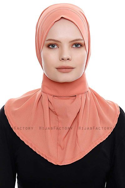 Narin - Hijab Crepe One-Piece Práctico Salmón