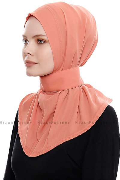 Narin - Hijab Crepe One-Piece Práctico Salmón