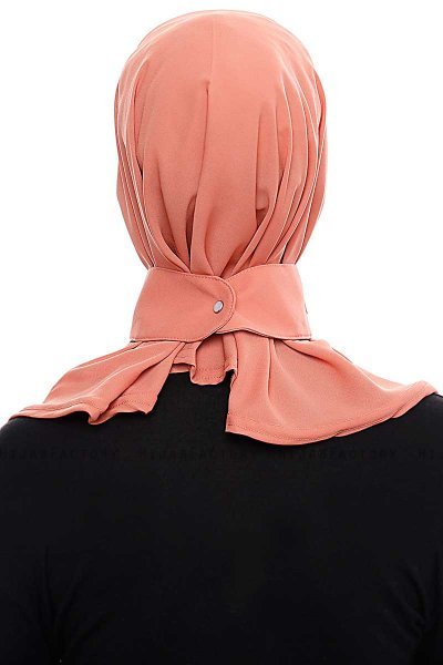 Narin - Hijab Crepe One-Piece Práctico Salmón