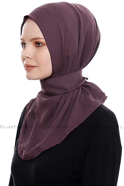 Narin - Hijab Crepe One-Piece Práctico Púrpura