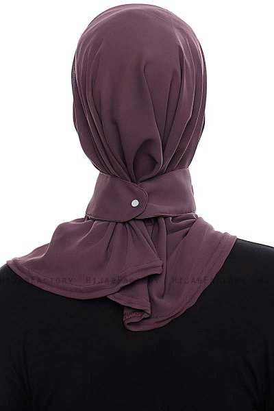 Narin - Hijab Crepe One-Piece Práctico Púrpura
