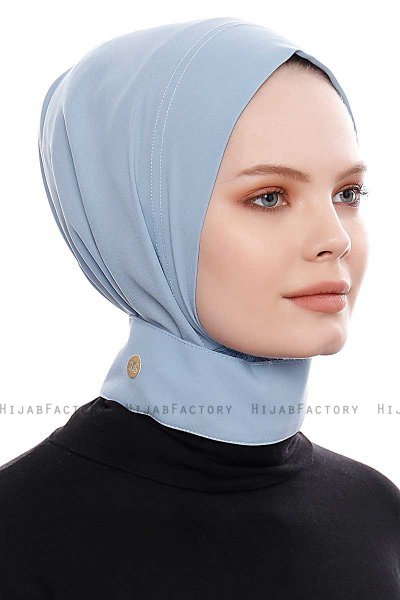 Narin - Hijab Crepe One-Piece Práctico Azul Claro