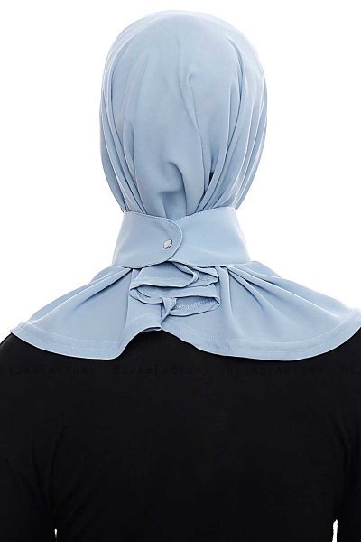 Narin - Hijab Crepe One-Piece Práctico Azul Claro