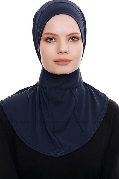 Narin - Hijab Crepe One-Piece Práctico Azul Marino
