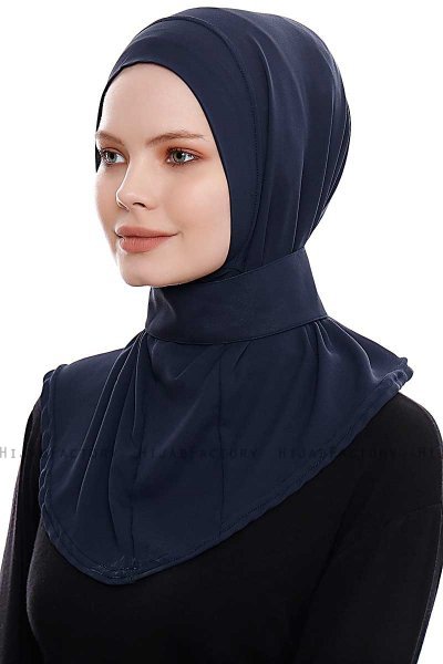 Narin - Hijab Crepe One-Piece Práctico Azul Marino