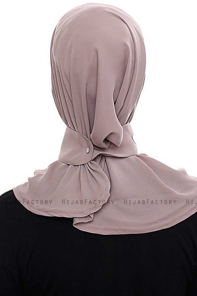 Narin - Hijab Crepe One-Piece Práctico Taupe Oscuro
