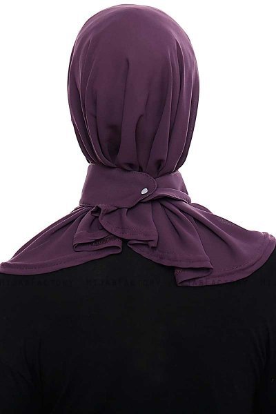 Narin - Hijab Crepe One-Piece Práctico Morado Oscuro