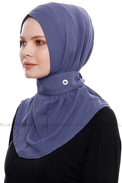 Narin - Hijab Crepe One-Piece Práctico Royal Blue