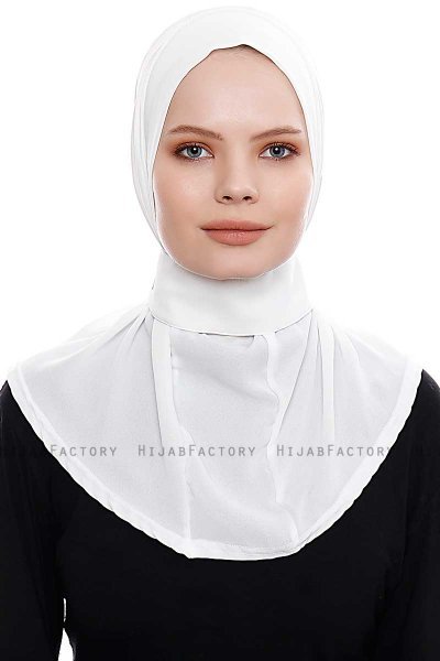 Narin - Hijab Crepe One-Piece Práctico Blanco