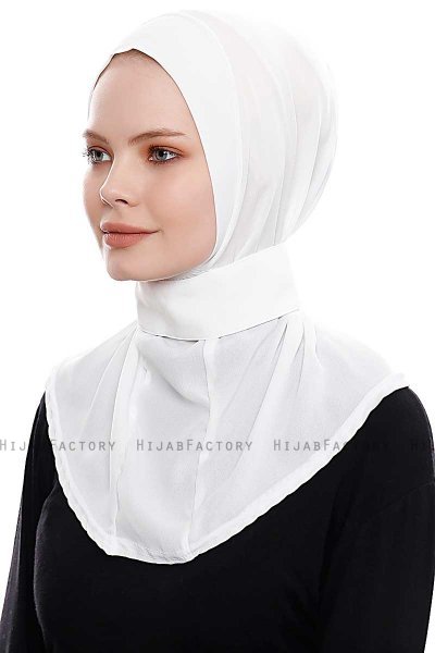 Narin - Hijab Crepe One-Piece Práctico Blanco