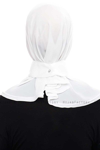 Narin - Hijab Crepe One-Piece Práctico Blanco