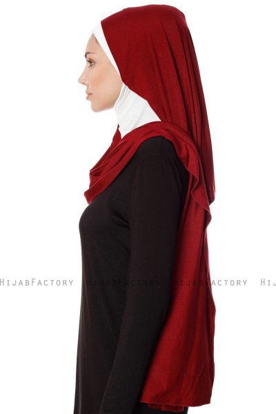 Naz - Hijab One-Piece Práctico Burdeos & Crema - Ecardin