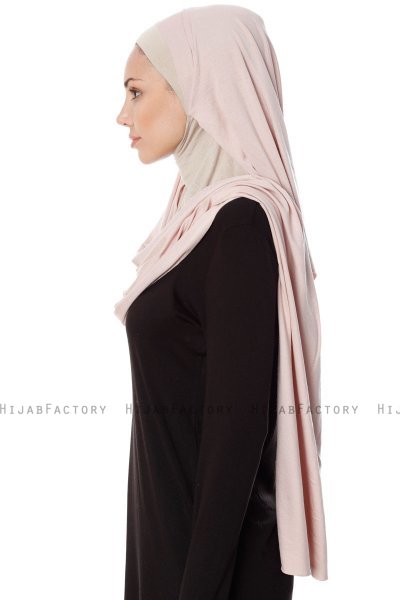 Naz - Hijab One-Piece Práctico Rosa De Antaño & Taupe Claro - Ecardin