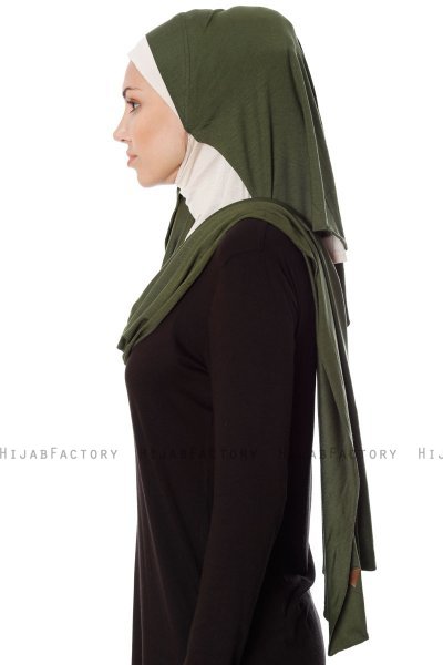 Naz - Hijab One-Piece Práctico Caqui & Beige Claro - Ecardin