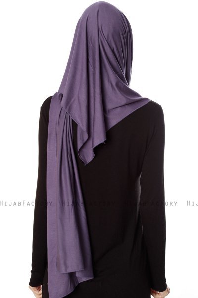 Naz - Hijab One-Piece Práctico Púrpura & Piedra Gris - Ecardin