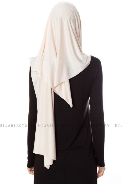 Naz - Hijab One-Piece Práctico Beige Claro & Crema - Ecardin