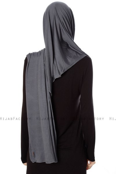 Naz - Hijab One-Piece Práctico Gris Oscuro & Gris Claro - Ecardin