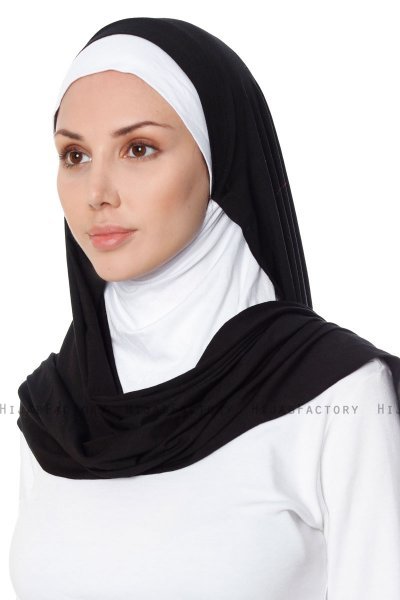 Naz - Hijab One-Piece Práctico Negro & Blanco - Ecardin