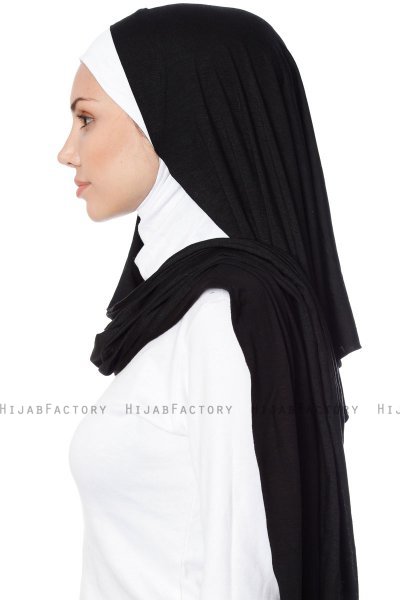 Naz - Hijab One-Piece Práctico Negro & Blanco - Ecardin