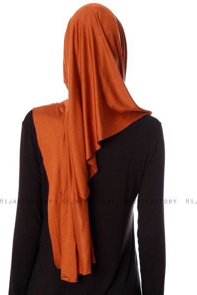 Naz - Hijab One-Piece Práctico Ladrillo & Beige Claro - Ecardin