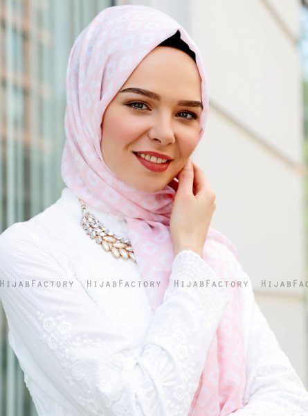 Nesrin - Hijab Estampado Rosado - Sal Evi