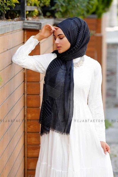 Nija - Hijab Estampado Negro - Sal Evi