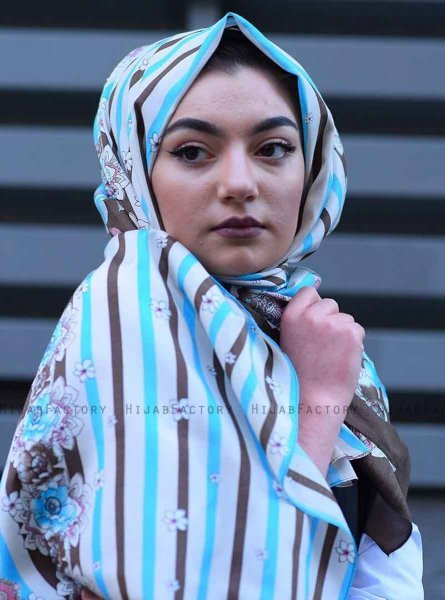 Niusha - Hijab Estampado Voile Taupe