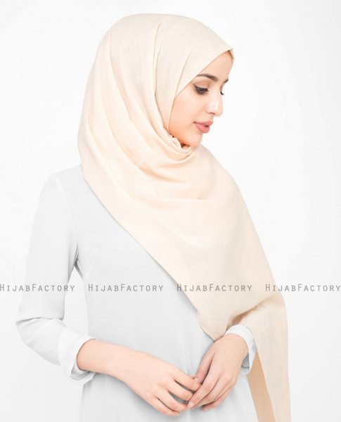 Nude - Aprikos Bomull Voile Hijab Sjal InEssence Ayisah 5TA50b