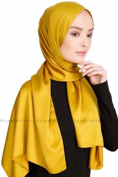 Nuray Glansig Olivgrön Hijab 8A14d