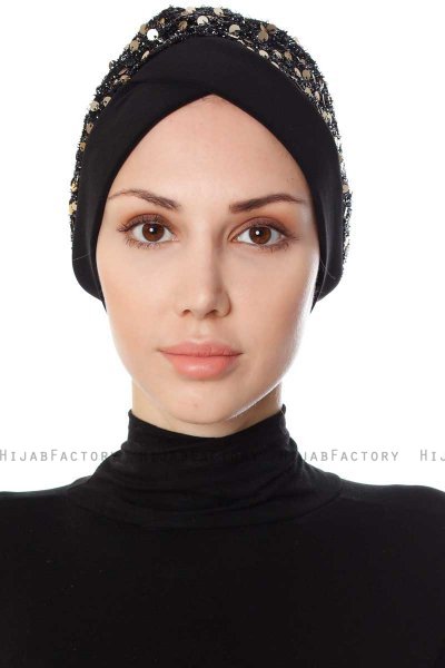 Nurten - Turbante Negro & Gold