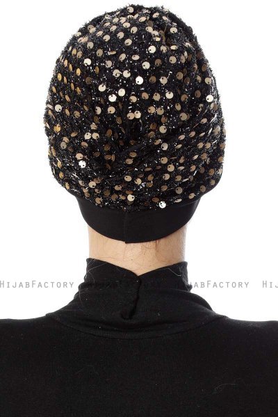 Nurten - Turbante Negro & Gold