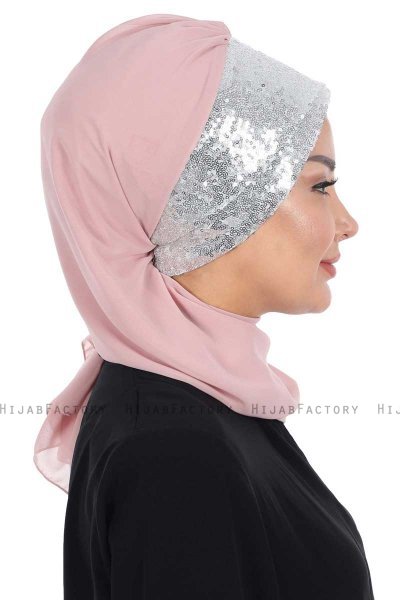 Olga - Hijab Práctico Rosa De Antaño & Plata