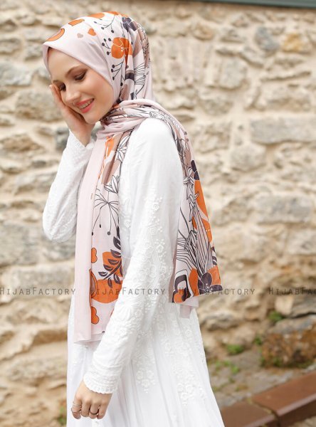 Pariza - Hijab Hoja Estampado Marrón