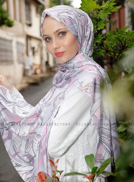 Pariza - Hijab Hoja Estampado Púrpura