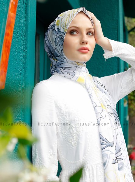 Pariza - Hijab Hoja Estampado Gris