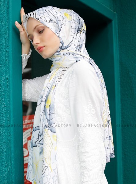 Pariza - Hijab Hoja Estampado Gris